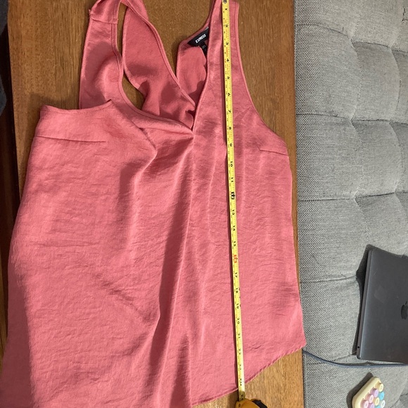 💜2for$35💜 Express Women's Coral Ruffled Cross-Back V-Neck Tank Top Lightweight - Picture 11 of 11
